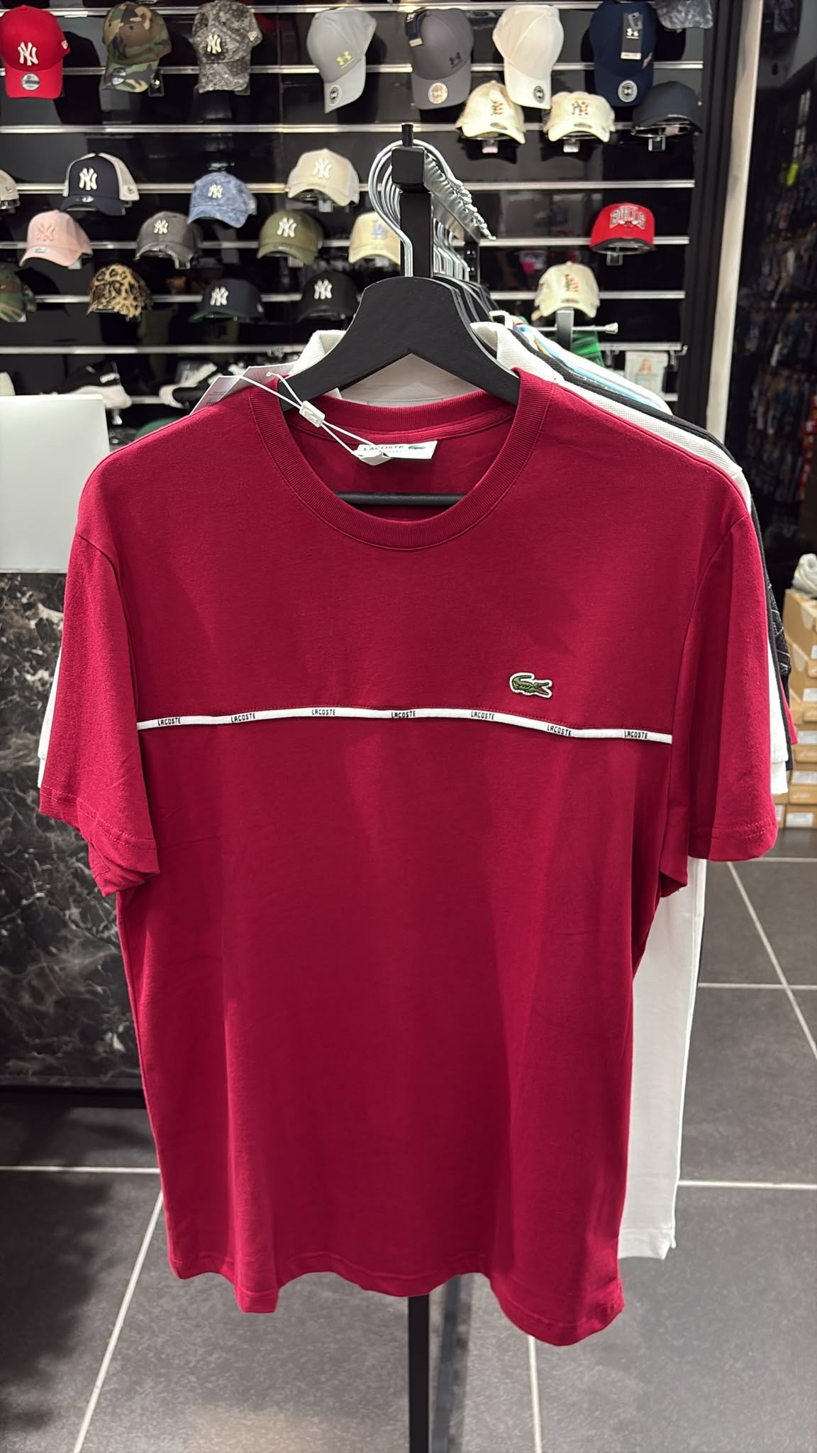 T-SHIRT LACOSTE BORDEAUX NEW COLLECTION