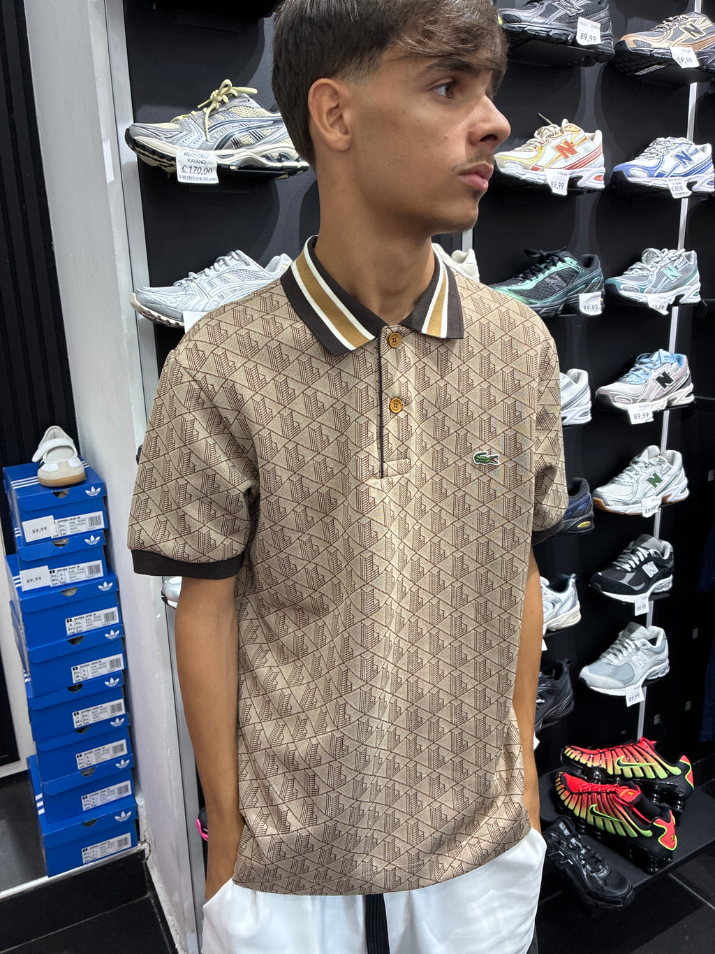 POLO LACOSTE BEIGE MONOGRAM